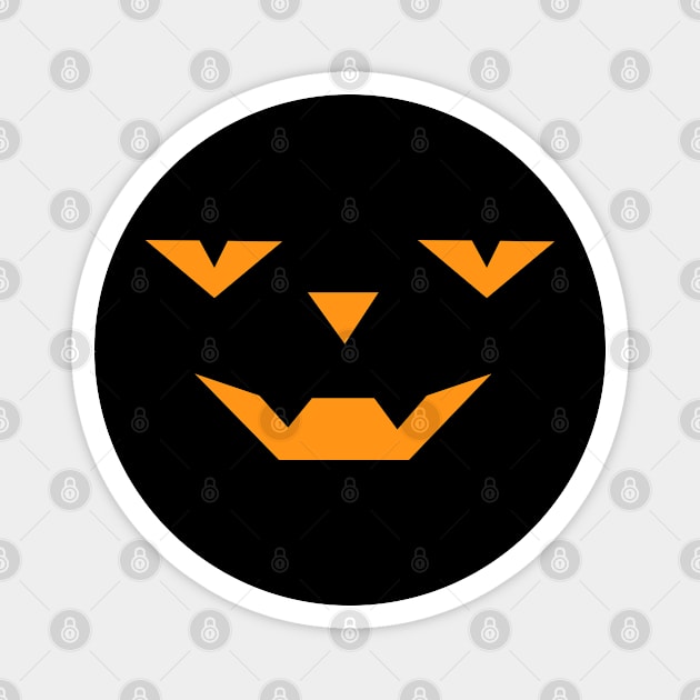 Vampire Halloween Pumpkin Face on Black Background Magnet by DesignWood Atelier